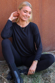 Alma Legging | Black Black Simili | Legging fra Liberté