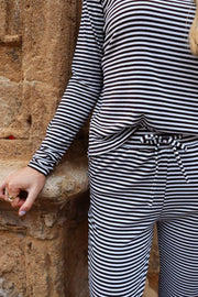 Liberté, Natalia Straight Pants - D. Brown Creme Small Stripe