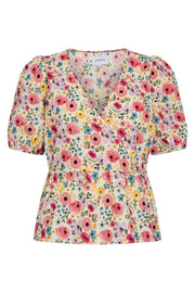 Ester Ss Blouse | Multicolor Flower | Bluse fra Liberté