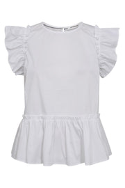 Ellie Frill Top 35411 | White | S/S Shirts fra Co'couture