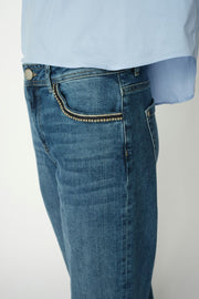 Dara Deco Jeans Long | Mid Blue | Jeans fra Mos Mosh