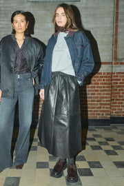 Deena Leather Skirt | Black | Nederdel fra Mos Mosh