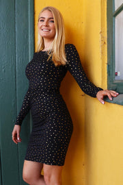 Alma Long Dress | Black Gold Heart | Kjole fra Liberté