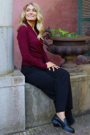 Ea Ls Wrap Blouse | Bordeaux | Bluse fra Liberté