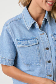 Tiki Denim Shirt 164303 | Smoke Blue | Bluse fra Neo Noir