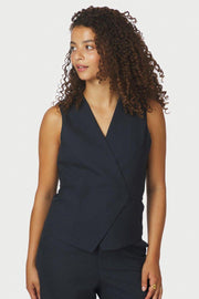 Samara Melange Waistcoat | Navy | Vest fra Neo Noir