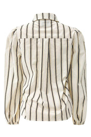 Flora Ls Blouse | Ivory Black Stripe | Bluse fra Liberté