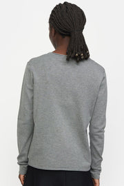 SRMarla O-neck Roll Edge knit SR219-208 | Medium Grey Melange | Strik fra Soft Rebels