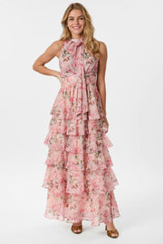 Marli Flower Chiffon Dress | Rose | Kjole fra Neo Noir