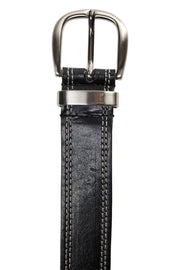 Stitch Leather Belt | Black | Bælte fra Mos Mosh