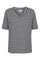 Ulla Ss Vneck Stripe Tshirt | Navy White Stripe | T-Shirt fra Liberté