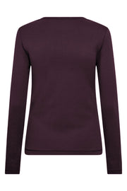 Granny Embroidery LS Tee 33180 | Plum | T-Shirt fra Co'couture