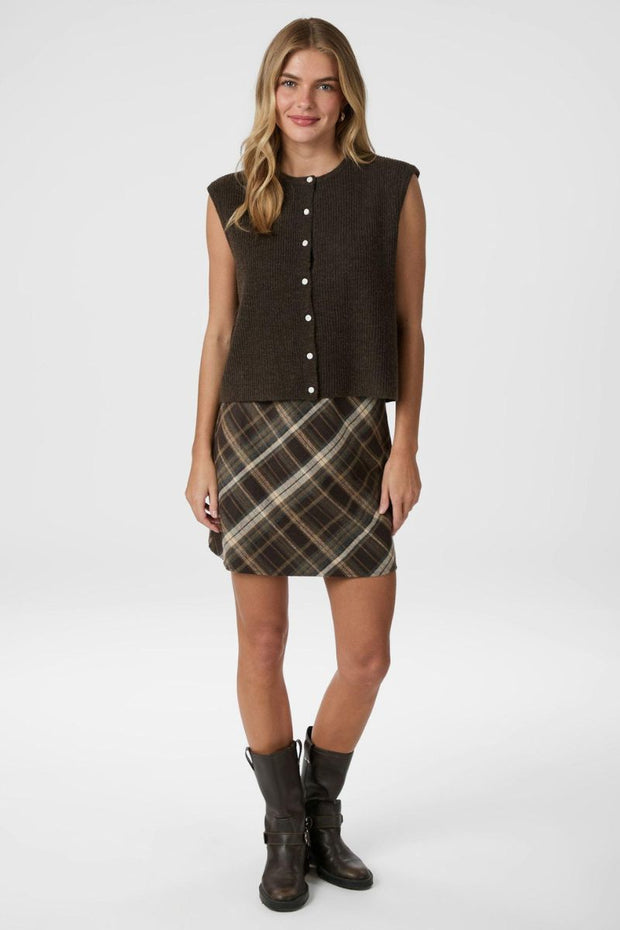 Everest Knit Vest | Brown | Strik fra Neo Noir