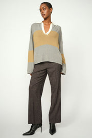 Wylie Tani Bold Stripe Knit | True Camel | Strik fra Mos Mosh