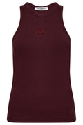Sahara Stickerei Tank Top 33151 | Weinrot | T-Shirt von Co'couture – nedsat