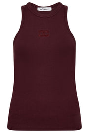 Sahara Embroidery Tank Top 33151 | Winered | T-Shirt fra Co'couture