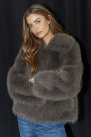Kita Furry Jacket 30335 | Walnut | Jakke fra Co'couture
