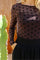 Mesh Ls Tshirt | Dark Brown Black Flock Heart | Bluse fra Liberté
