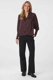Camisa Dot Blouse | Burgundy | Bluse fra Neo Noir