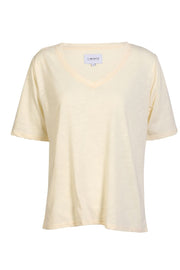 Ulla Ss Vneck Tshirt | Ivory | T-Shirt fra Liberté