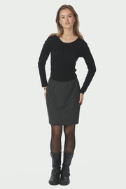 Lunna Check Short Skirt | Antracit | Nederdel fra Neo Noir