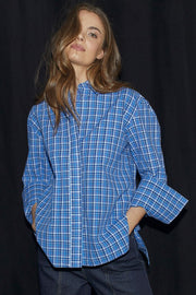 Angelica Check Shirt 35170 | Blue | Bluse fra Co'couture