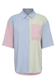 Viola Ss Shirt | Mint Blue Pink Stripe | Shirts fra Liberté