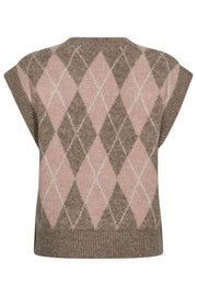 Grsargyle Waistcoat 207138 | Desert Taupe Mel W Pale M Mel | Strikvest fra Freequent