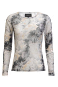 Mesh Ls Tshirt | Black Grey Marble | Bluse fra Liberté