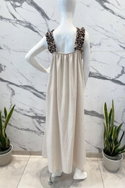 Leopard Strap Dress A1810ROBE | Beige | Kjole fra Avery
