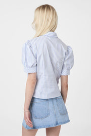 Frannie Stripe Shirt | White/Light Blue | Bluse fra Neo Noir