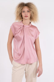 Fleur Drapy Satin Blouse | Light Pink | Bluse fra Neo Noir