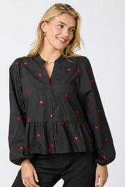 Savoy Hearts Blouse | Black | Bluse fra Neo Noir