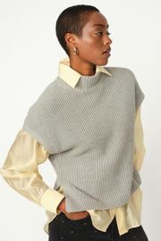 Biola Bine Knit Vest | Grey Melange | Strik fra Mos Mosh