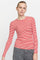 SRFenja Stripe O-neck Top SR124-303 |  Arctic Wolf / Racing Red stripes | T-shirt fra Soft Rebels