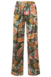 Mida Pants | Bottlegreen Paisley | Bukser fra Liberté