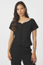 Tango Boucle Top | Black | Bluse fra Neo Noir