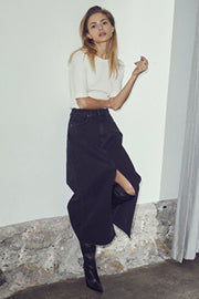 Co'couture Nederdel Black | Slit Denim Skirt –