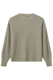 Thora V-Neck Knit Cardigan | Feather Gray | Strik fra Mos Mos