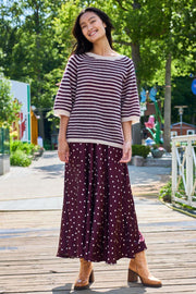 Dell Striped Jumper | Plum | Strikket Top fra Black Colour