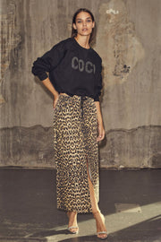 LeoCC Denim Slit Skirt | Khaki | Nederdel fra Co'couture