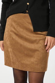 Hemie Faux Suede Skirt | Cognac | Nederdel fra Neo Noir