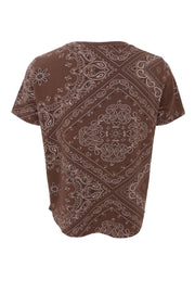 Zelda S/S T-Shirt | Coffee Paisley | Blusser fra Black Colour