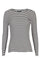 Natalia Ls Round Neck  Blouse | Black Creme Small Stripe | Bluse fra Liberté