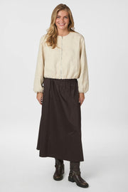 Yara Poplin Skirt | Chocolate Brown | Nederdel fra Neo Noir