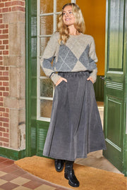 Beth Argyle Knit Jumper | Natural | Strik fra Black Colour