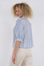 Chacha Graphic Blouse | Light Blue | Bluse fra Neo Noir