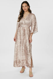 Reve Deco Paisley Dress | Taupe | Kjole fra Neo Noir