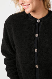 Limo Fluffy Knit Cardigan | Black | Cardigan fra Neo Noir