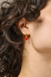 Amore Earrings | Red | Øreringe fra Enamel